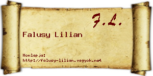 Falusy Lilian névjegykártya